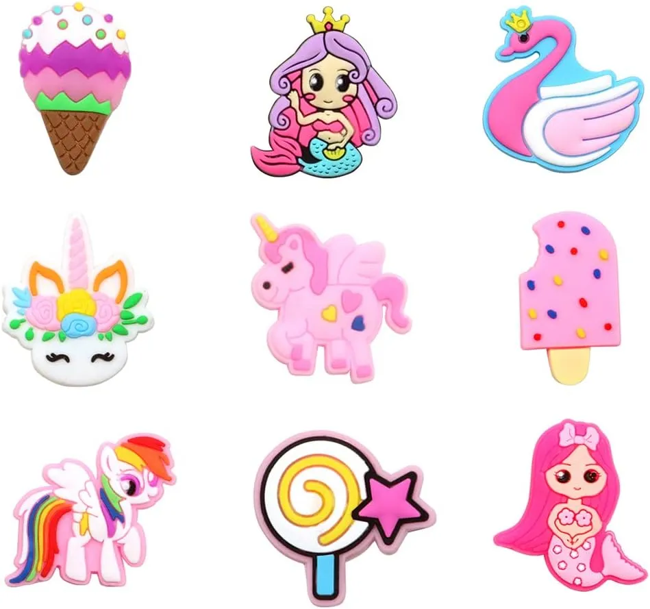 20/25/26PCS Lovely Shoe Charms for Croc slipper, Charms for Kids Girls Womens Clog Shoes Decorations Charms Summer Birthday Gift