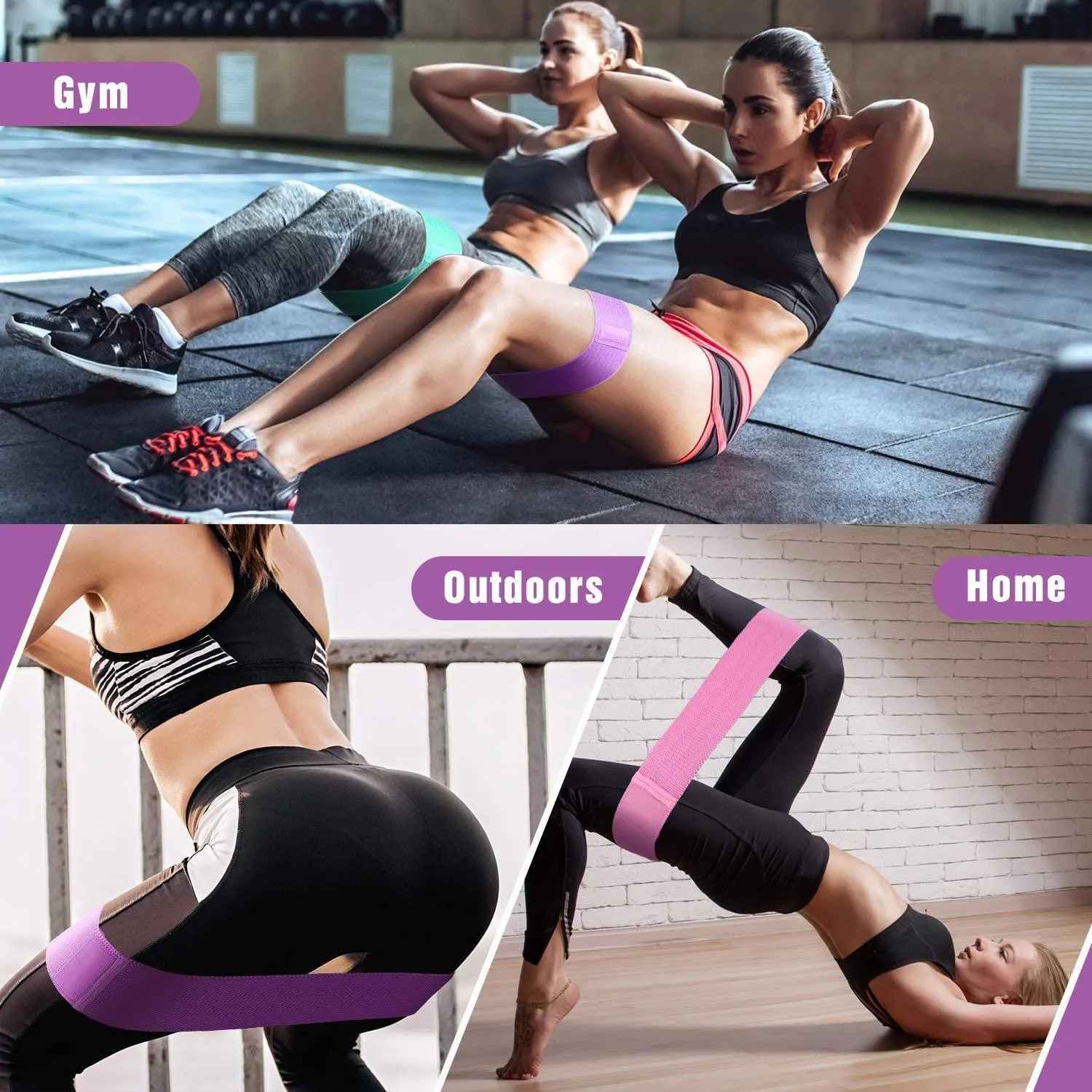 3-Pack: Resistance Bands for Legs and Butt Exercise