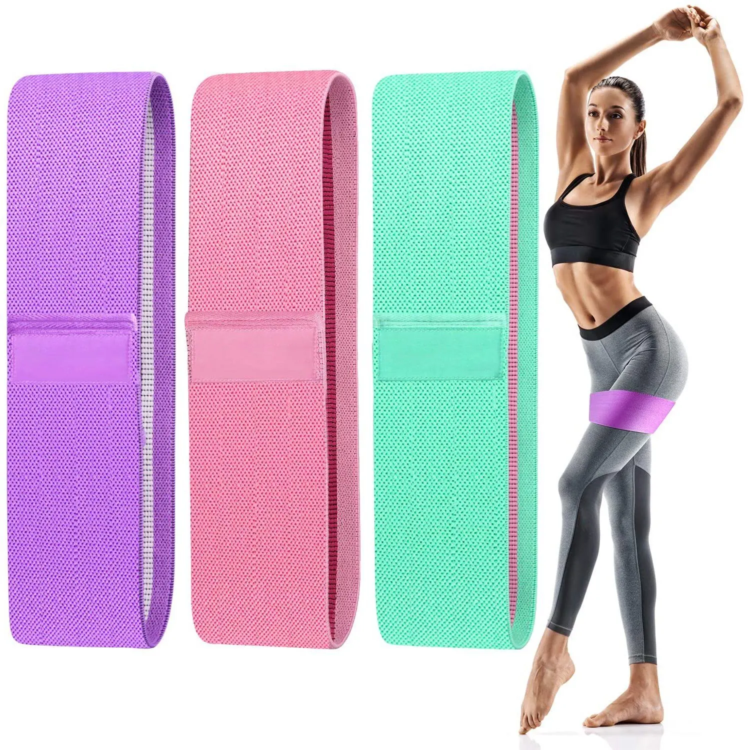 3-Pack: Resistance Bands for Legs and Butt Exercise