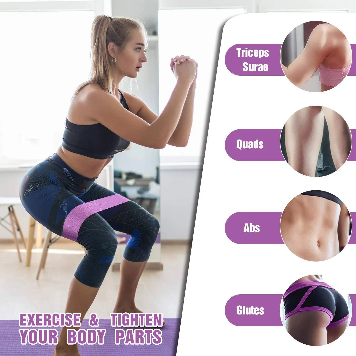 3-Pack: Resistance Bands for Legs and Butt Exercise