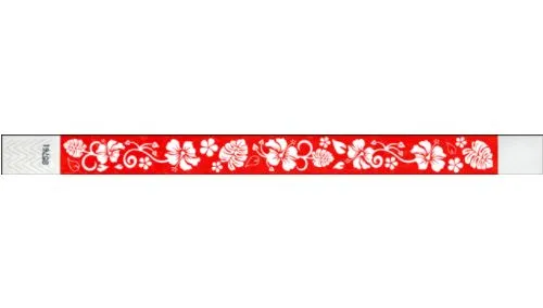 3/4" Tyvek® Wristbands - Hawaiian Flowers
