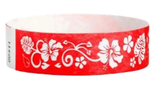 3/4" Tyvek® Wristbands - Hawaiian Flowers