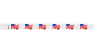 3/4" Tyvek® Wristbands - Wavy Flags