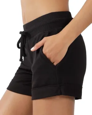 90 Degree By Reflex Womens Soft Sweat Shorts High Waisted Drawstring Lounge Shorts with Pockets