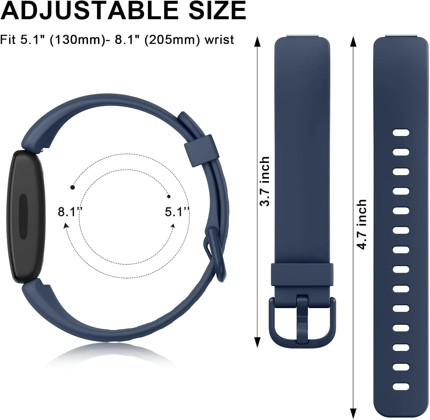 AK Band Compatible with Fitbit Inspire 2 Bands for Women Men, Adjustable Replacement Sport Wristbands Straps for Fitbit Inspire 2 / Ace 3