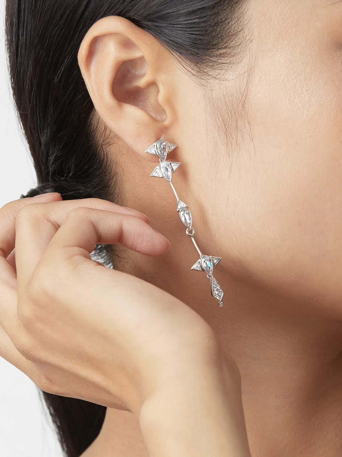 Arun Long Earring - Silver