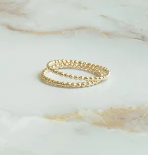 Beaded Gold Minimalist Dainty Ring