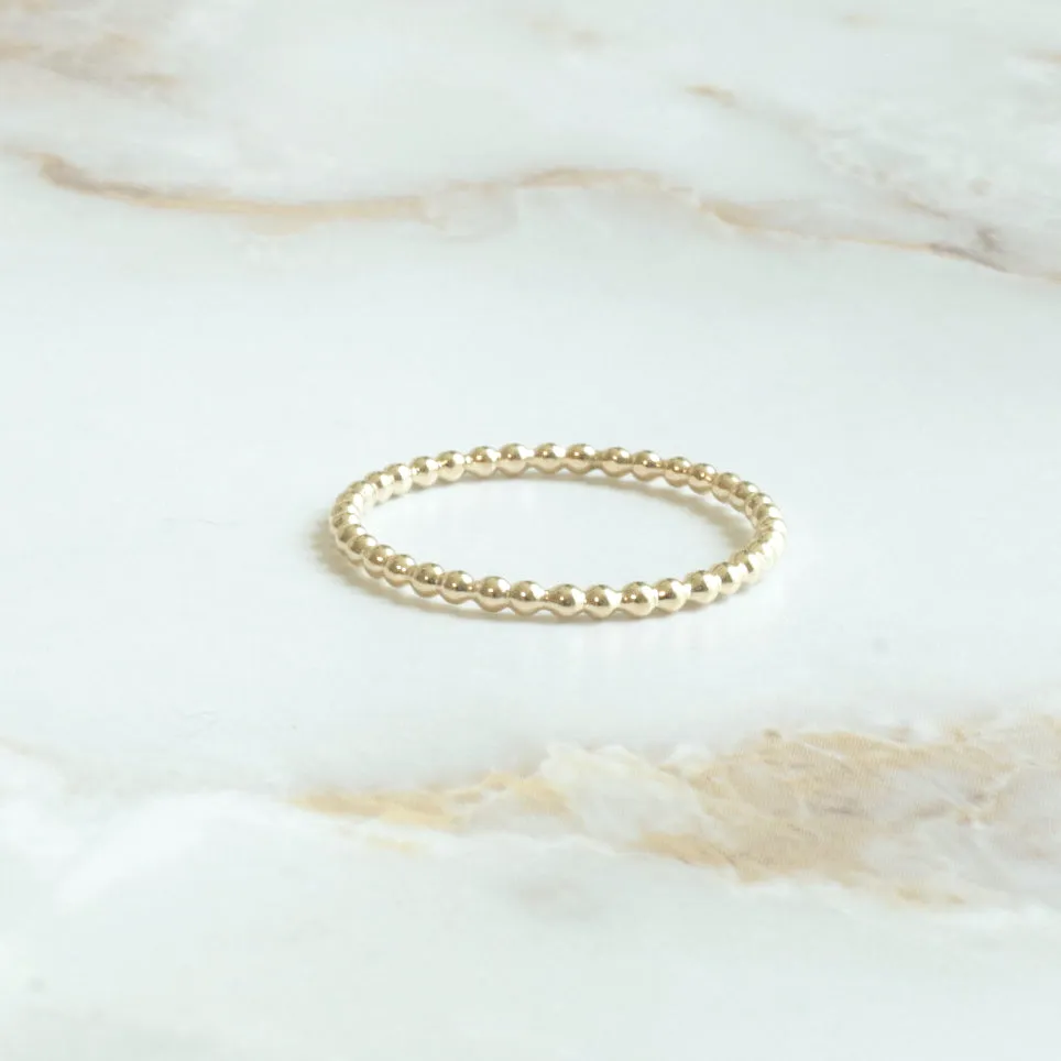 Beaded Gold Minimalist Dainty Ring