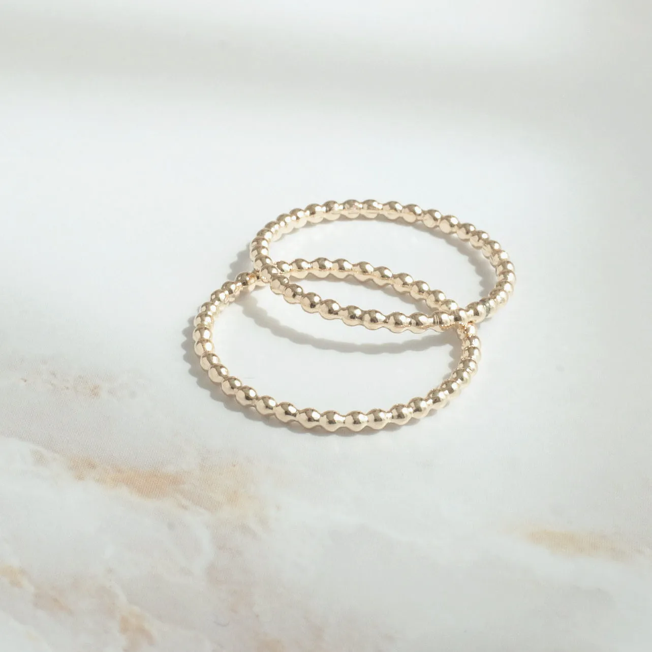 Beaded Gold Minimalist Dainty Ring