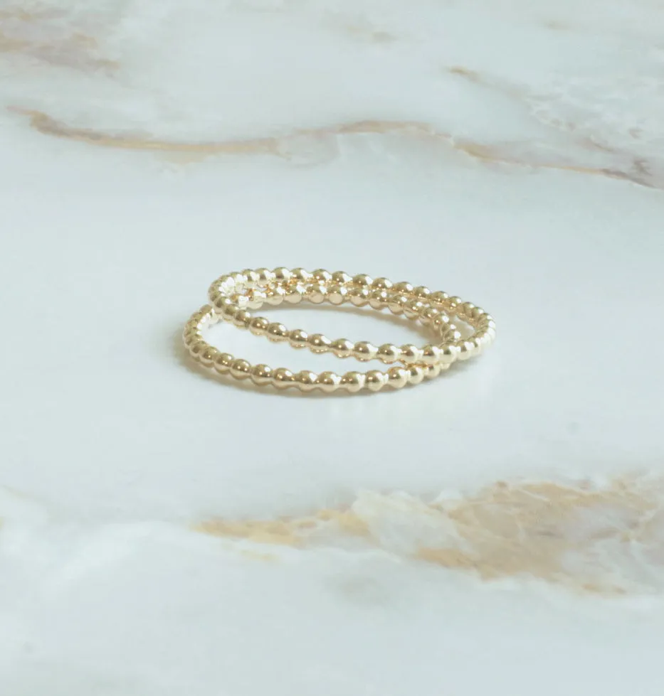 Beaded Gold Minimalist Dainty Ring