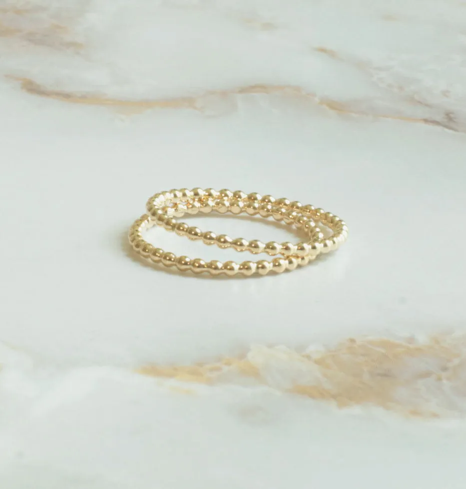 Beaded Gold Minimalist Dainty Ring