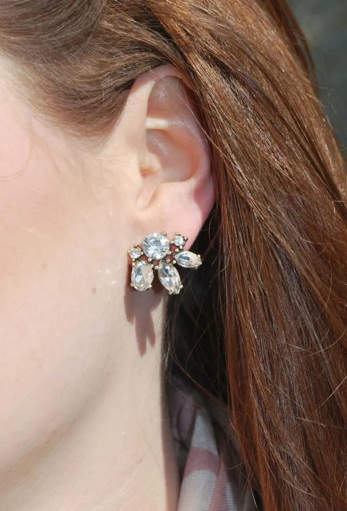 Caragh cut glass earring gold