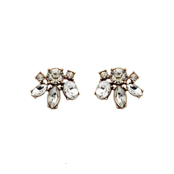Caragh cut glass earring gold