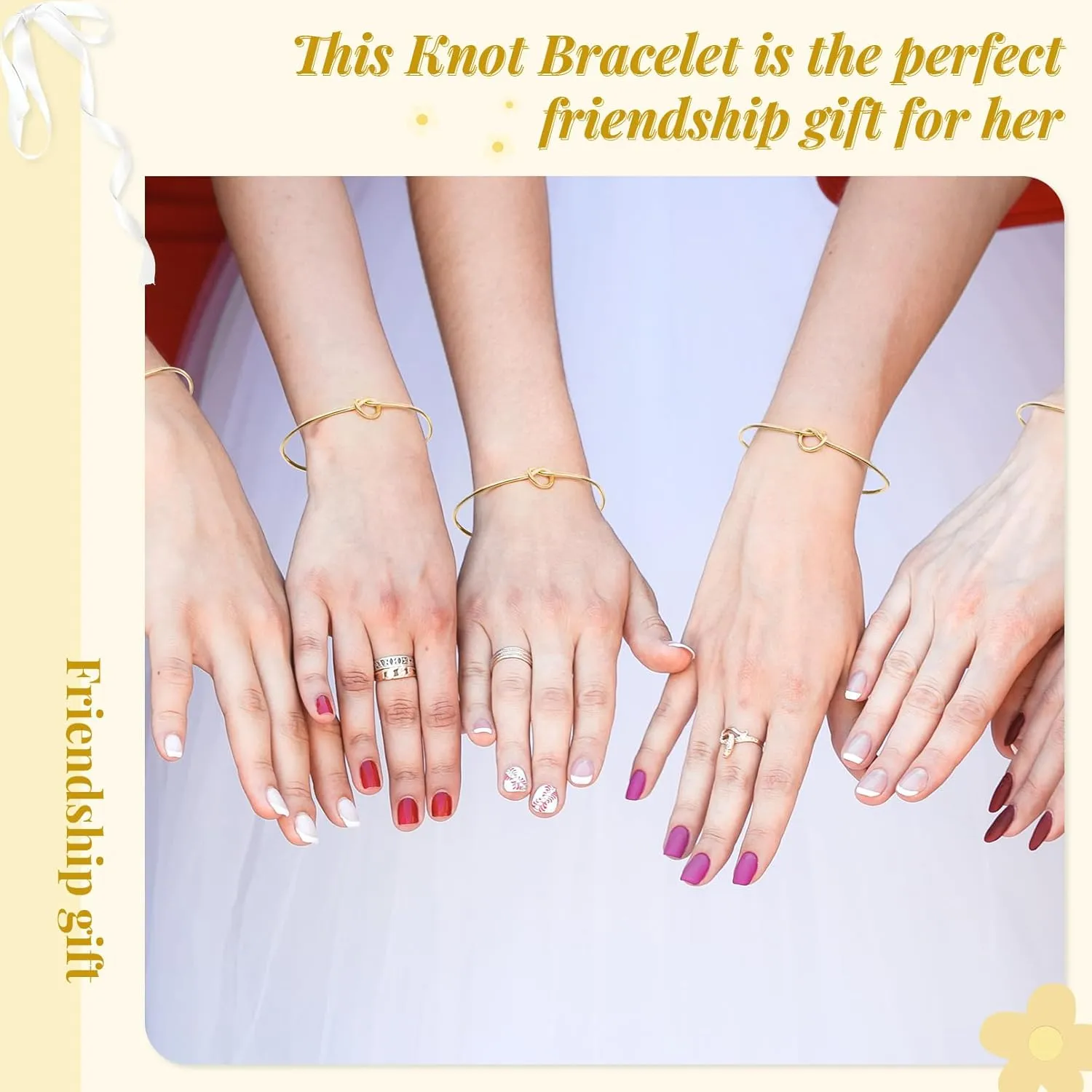 DEEKA 16 Pcs Bridesmaid Proposal Gifts, Pearl Hair Claw Clips & Bridesmaid Knot Bracelet Bachelorette Party Wedding Favors Bridal Party Present Hair Accessories for Women(Gold Bracelets)