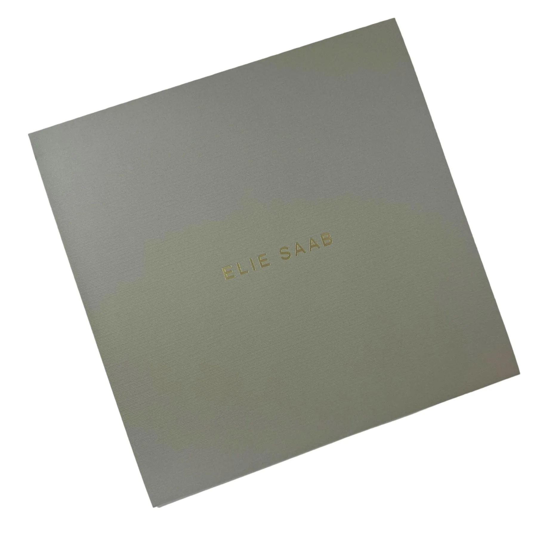 Elie Saab Scarf Gray Solid With Center Logo - Extra Large Twill Silk Wrap