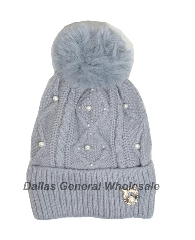 Fashion Thermal Pearl Beanie Hats Wholesale