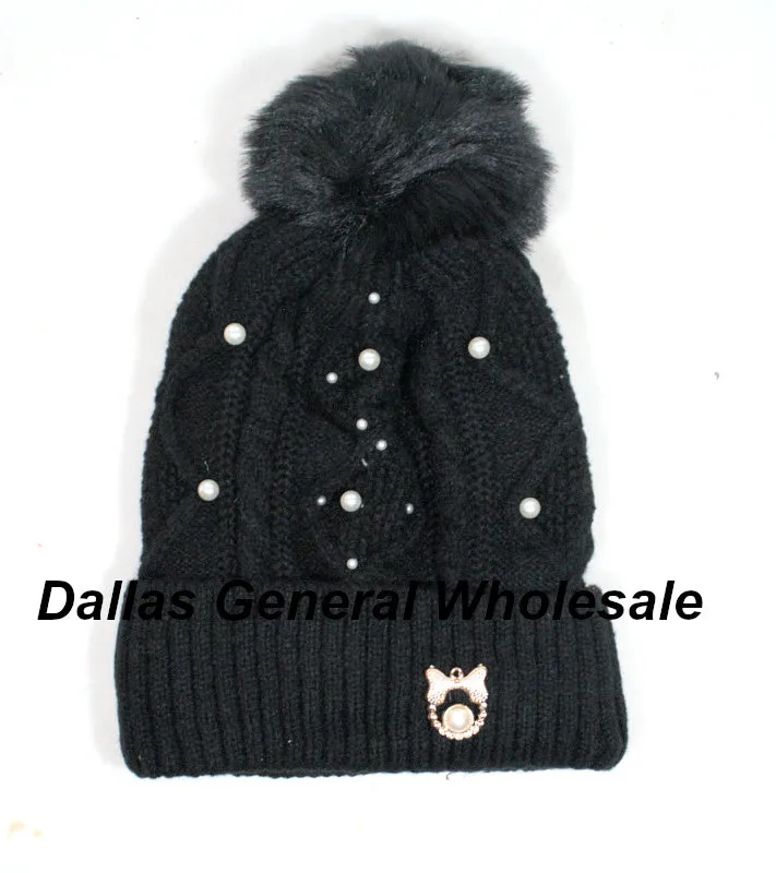 Fashion Thermal Pearl Beanie Hats Wholesale