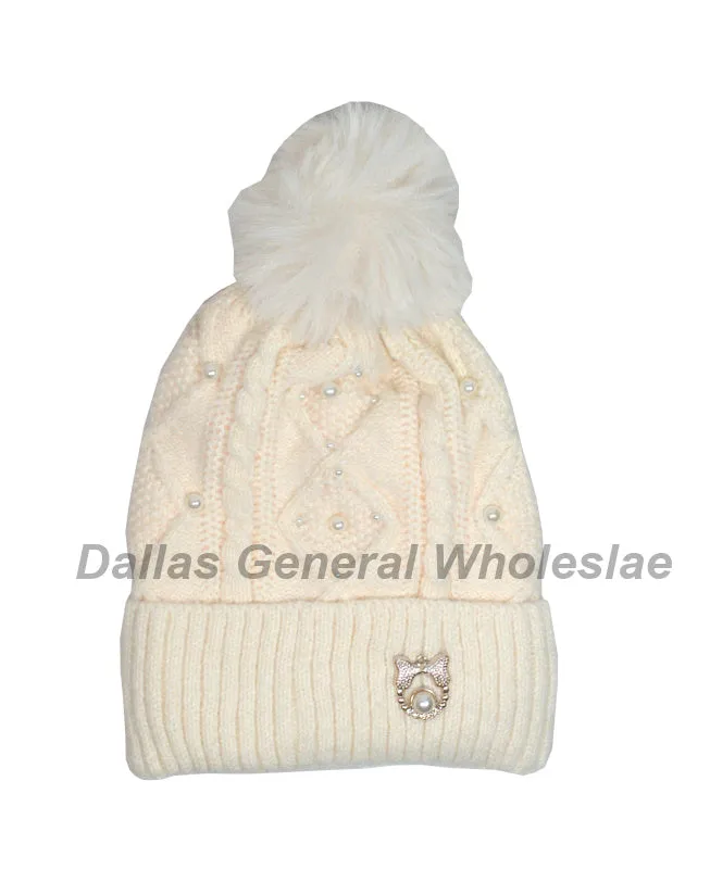 Fashion Thermal Pearl Beanie Hats Wholesale