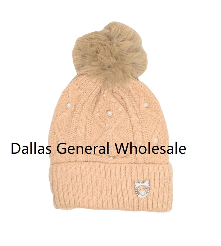 Fashion Thermal Pearl Beanie Hats Wholesale