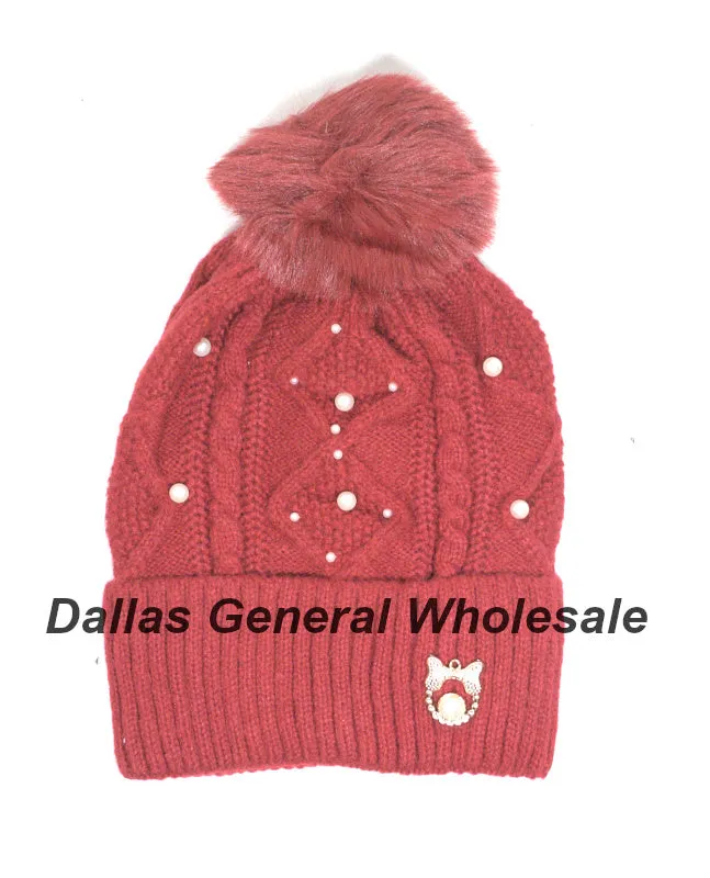 Fashion Thermal Pearl Beanie Hats Wholesale