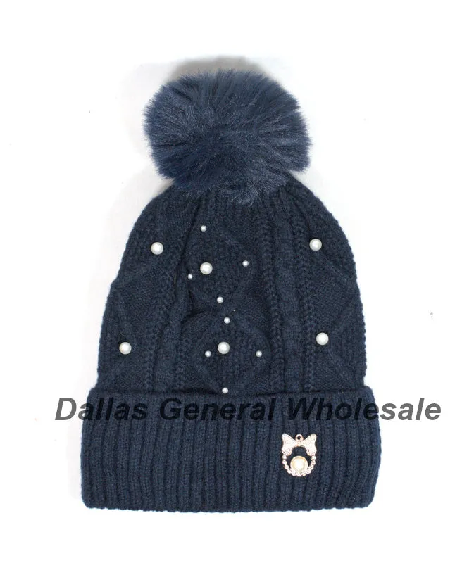 Fashion Thermal Pearl Beanie Hats Wholesale
