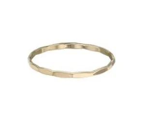 Flat Hammered Skinny Ring Gold/RG 1.3mm