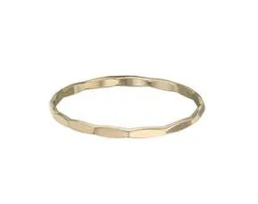 Flat Hammered Skinny Ring Gold/RG 1.3mm