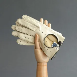 Gentlemen's Unlined Driving Gloves from Beige Deerskin