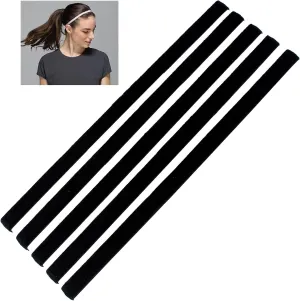 Girls Sport Headbands Non-Slip Hairband - Athletic Grip Elastic Single Skinny Sweatbands for Guide Sweat When Running Soccer Basketball Yoga Tennis Cycling 10 Pack