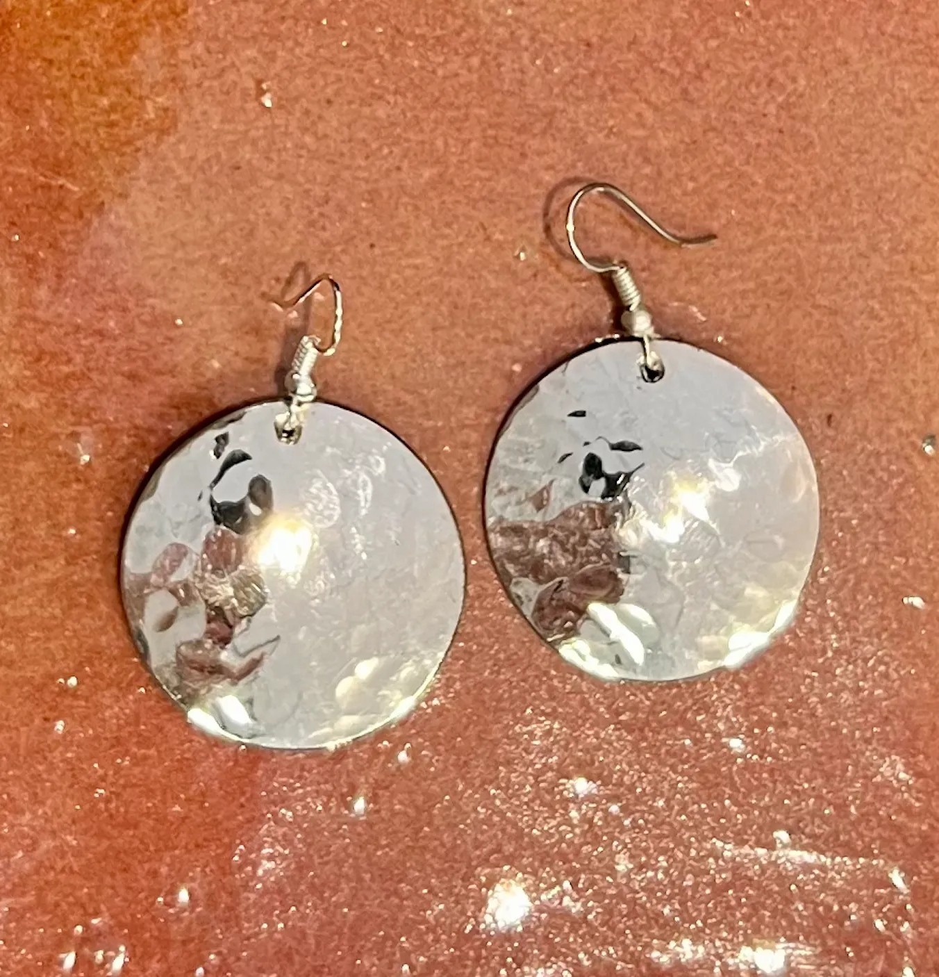 Hand Hammered Metal Earrings | Brass and Silver