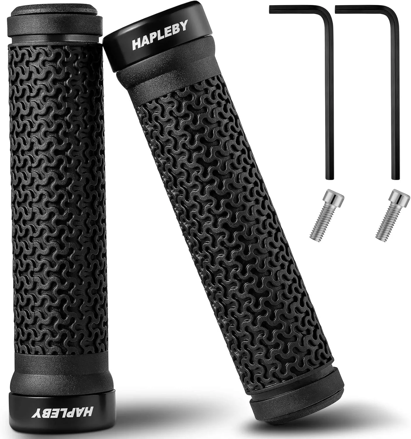 Hapleby Premium Bike Handlebar Grips, Single/Double Lock-on Bike Handlebar, Professional Mountain Bicycle Handlebar Locking Grips with Anti-Slip, Come with Allen Wrench 2PCS(Classic, Ergonimic)