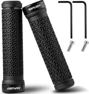 Hapleby Premium Bike Handlebar Grips, Single/Double Lock-on Bike Handlebar, Professional Mountain Bicycle Handlebar Locking Grips with Anti-Slip, Come with Allen Wrench 2PCS(Classic, Ergonimic)