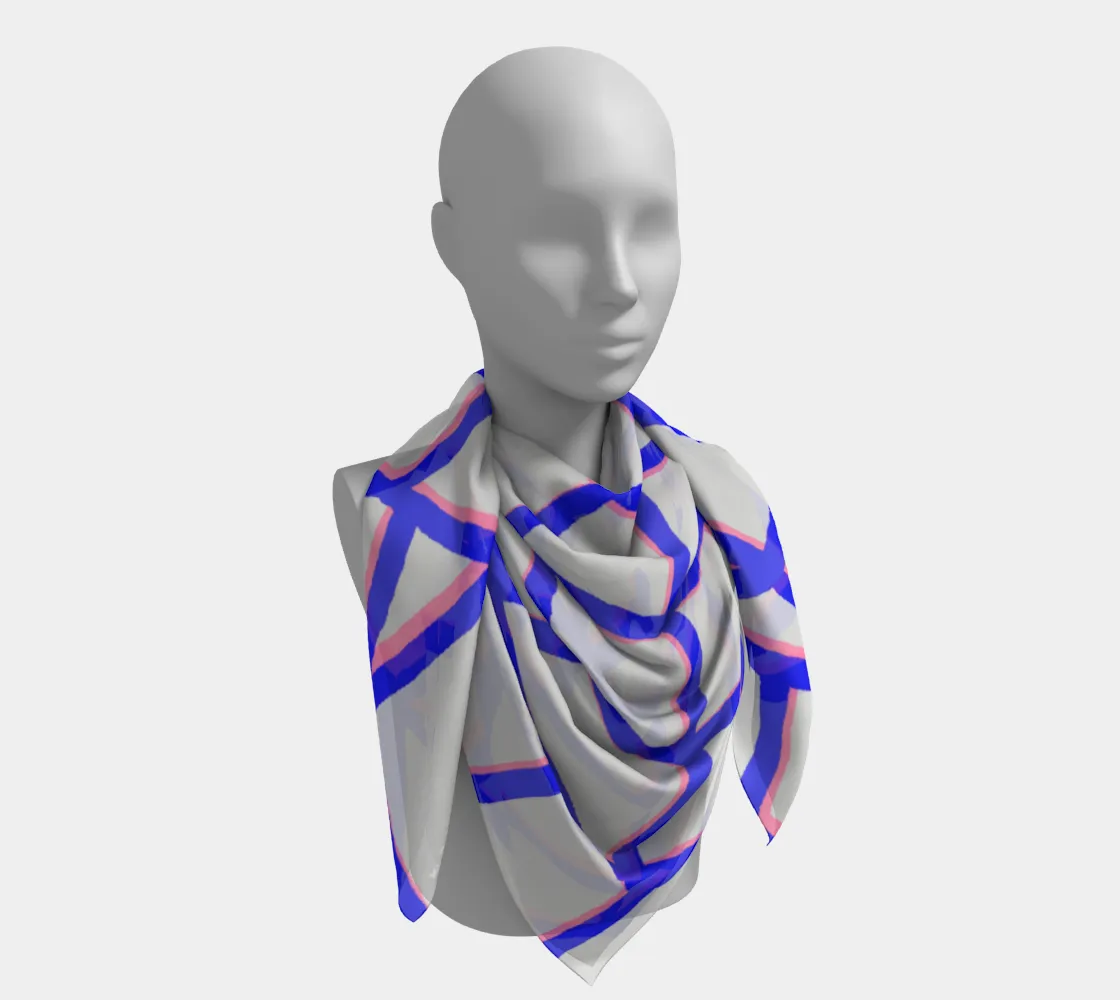 Insook Hwang's Art_scarves_Net_BluePinkline_gray