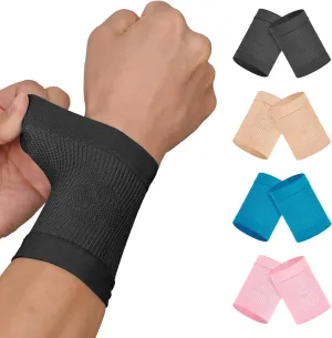 KEKING Compression Wrist Sleeves for Women Men, 1 Pair, Premium Wrist Support Bands for Carpal Tunnel, Improve Circulation & Recovery, Tendonitis, Tennis, Sports - Wrist Brace Wrist Wraps, Black XL
