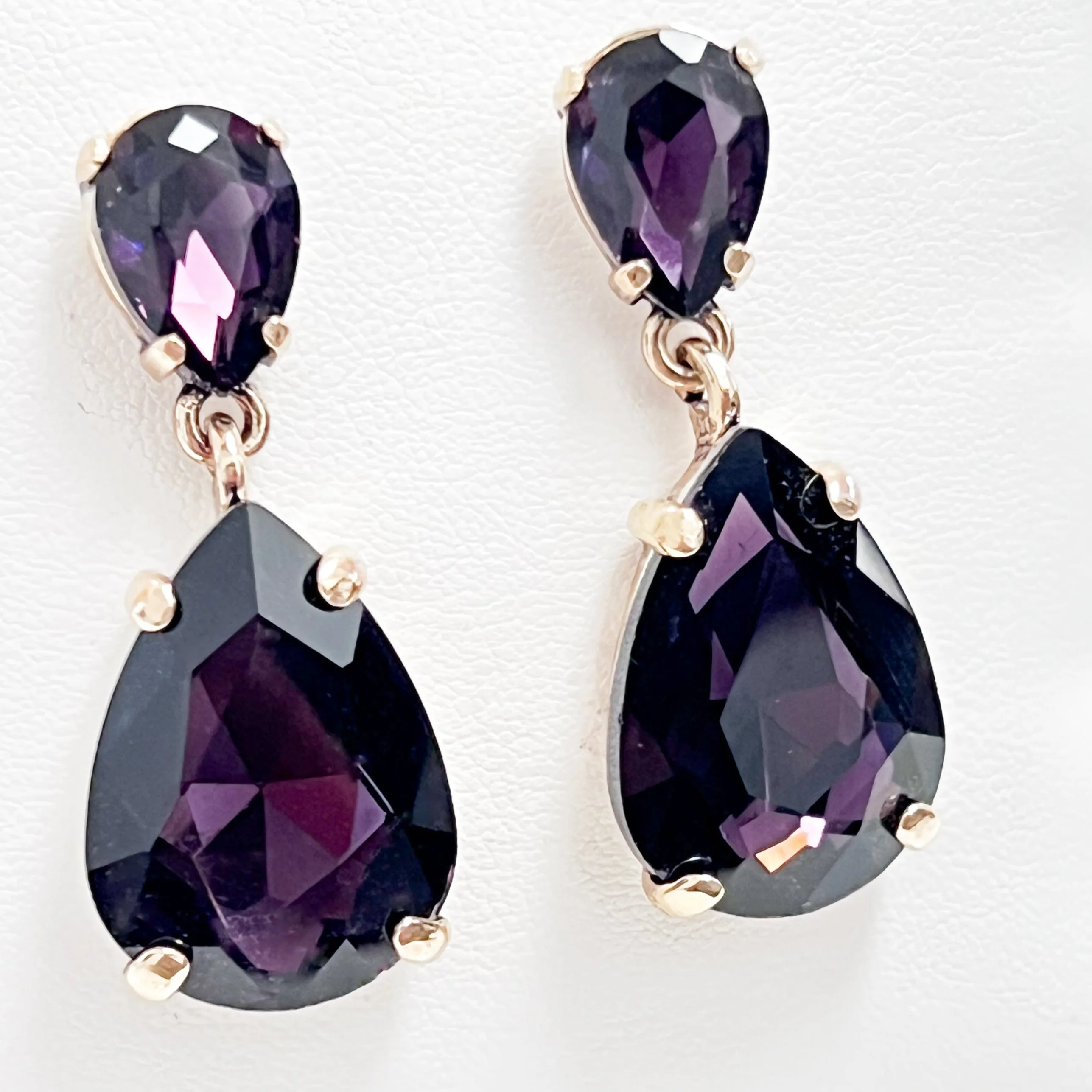 Mariah - Rhinestone Drop Earrings (Plum)