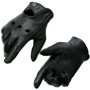 Milwaukee Leather MG7720 Women's Black Perforated Deer Skin Leather