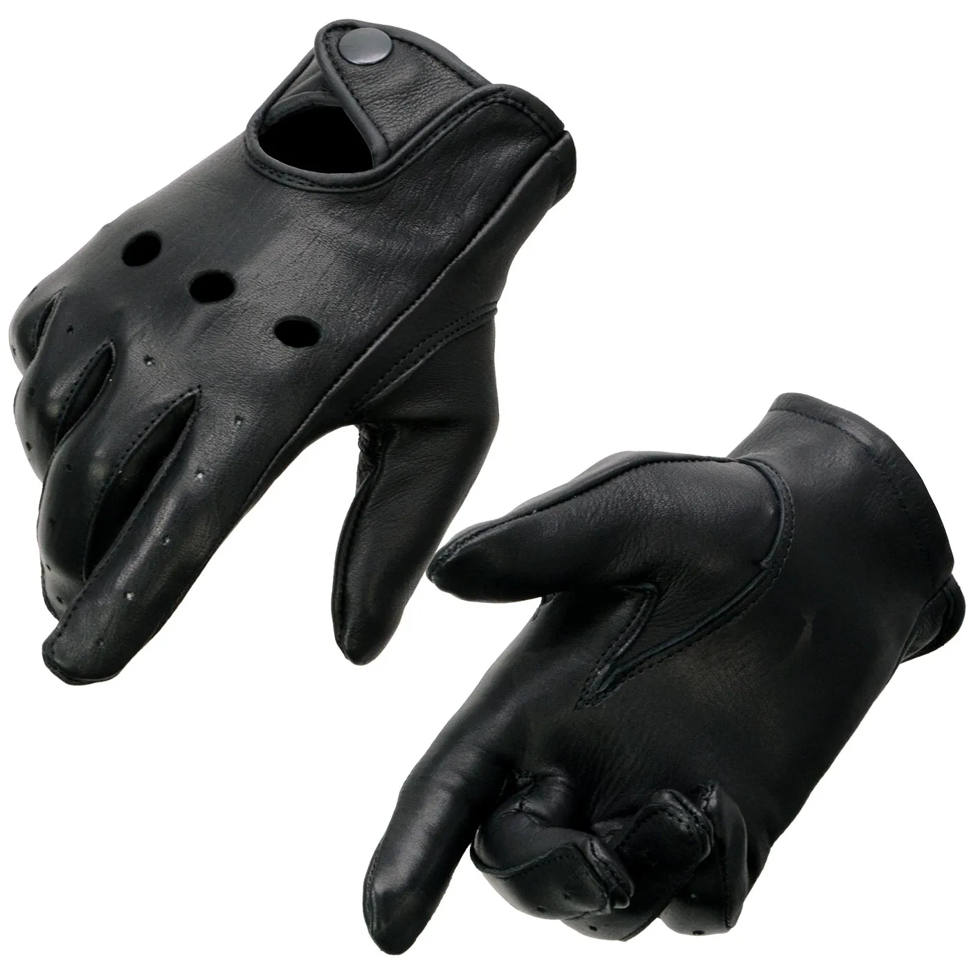 Milwaukee Leather MG7720 Women's Black Perforated Deer Skin Leather