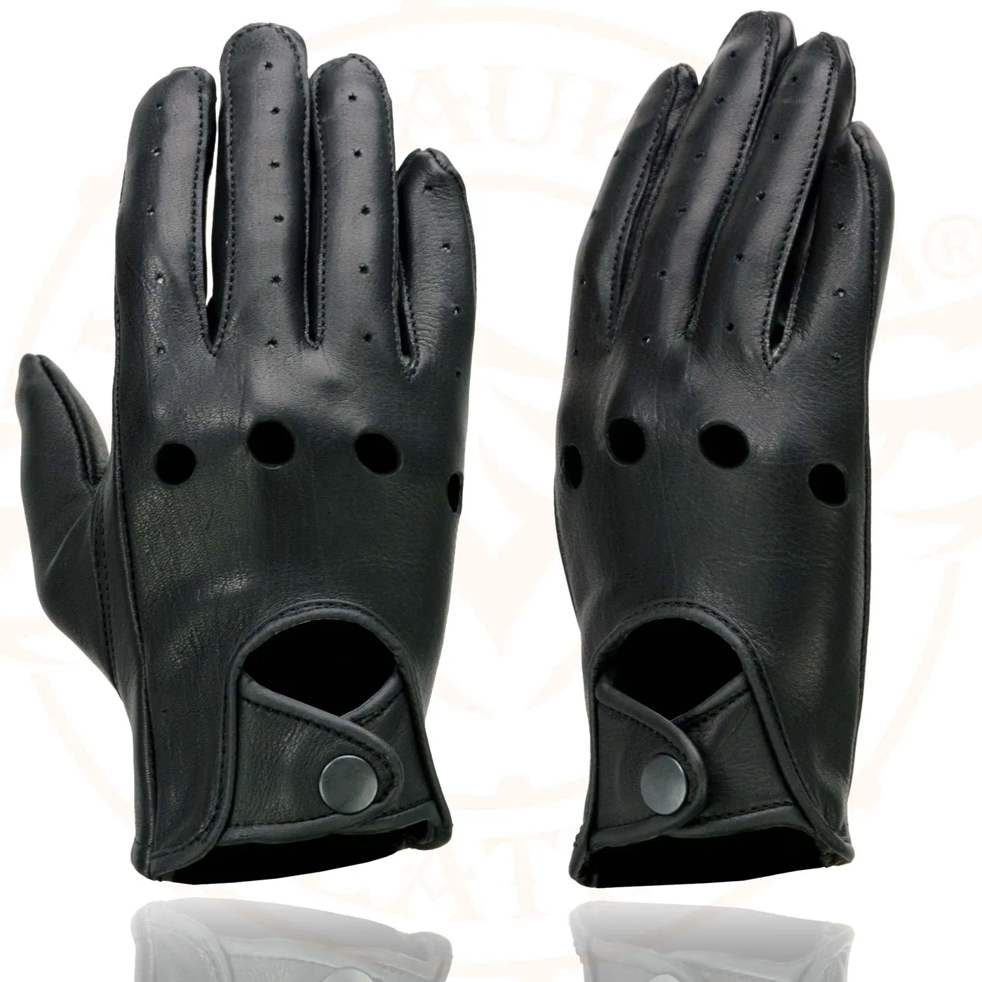 Milwaukee Leather MG7720 Women's Black Perforated Deer Skin Leather