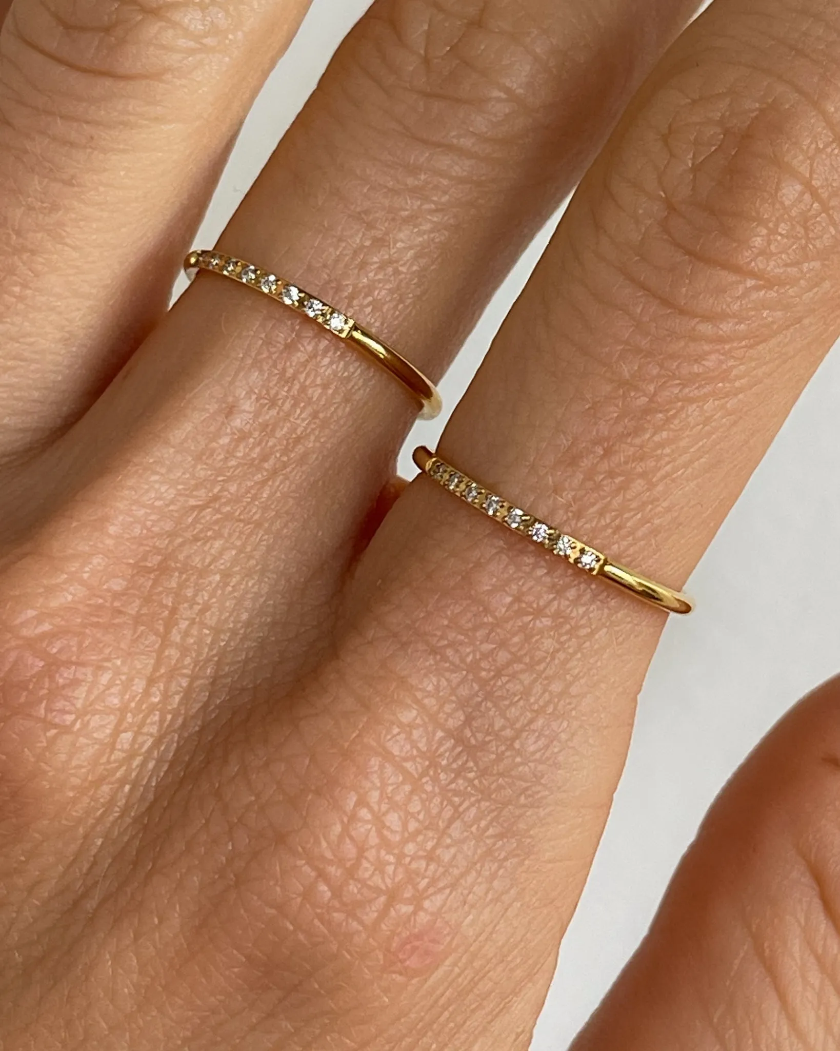 MINIMALIST STACKING ZIRCONIA RING 18K GOLD PVD