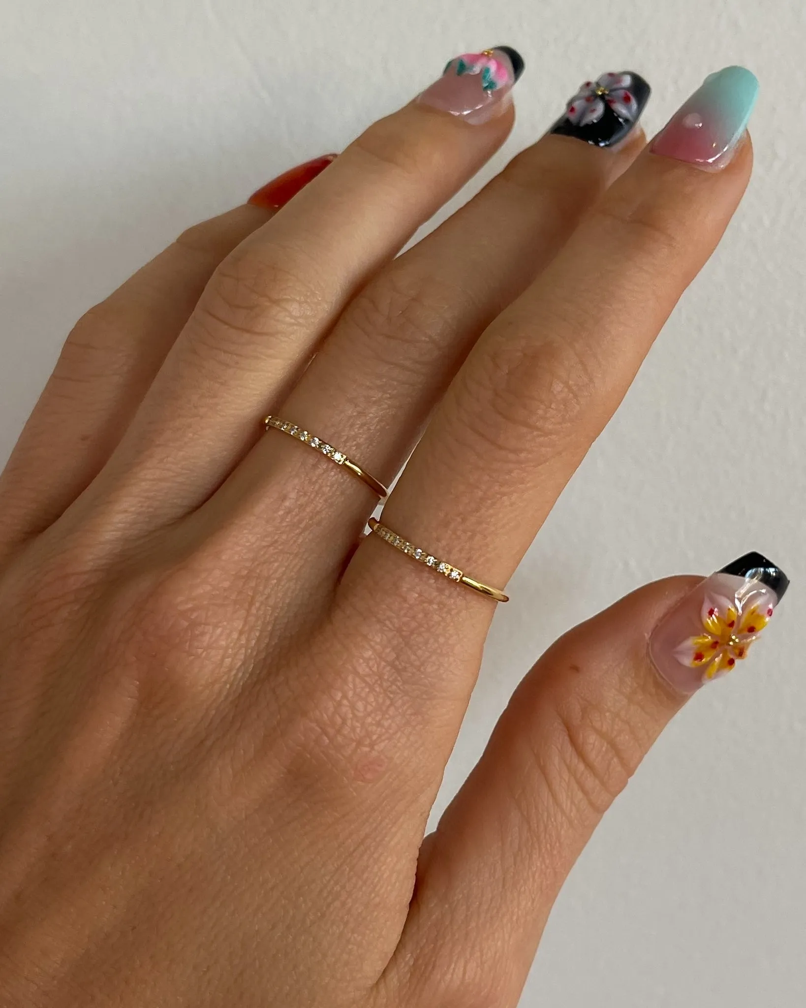 MINIMALIST STACKING ZIRCONIA RING 18K GOLD PVD