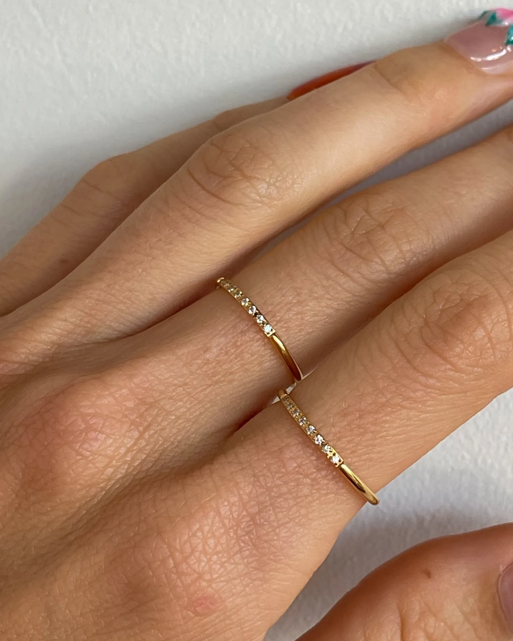 MINIMALIST STACKING ZIRCONIA RING 18K GOLD PVD