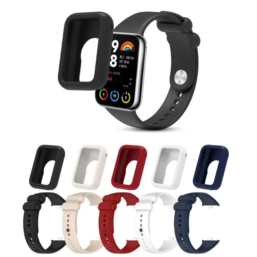 (Pack of 5) Silicone Straps   Watch Case For Xiaomi Mi Smart Band 8 Pro & Redmi Watch 4 Wristband [ Case Only For Mi Band 8 Pro ]