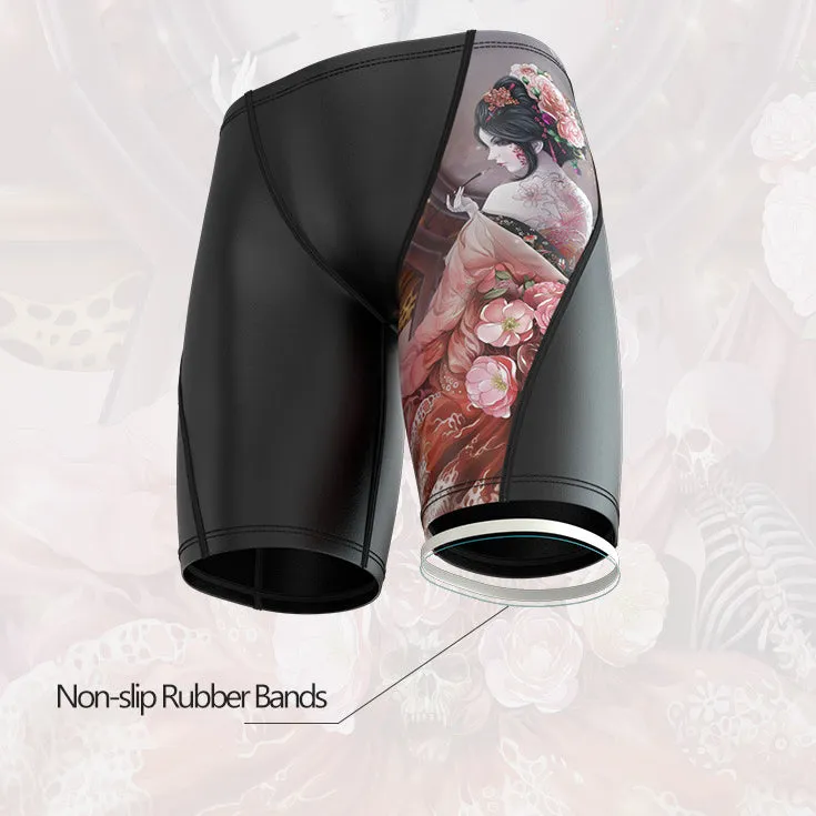 Plus Size & Quick-dry Men's Swimming Trunks with Portrait of Oriental Woman