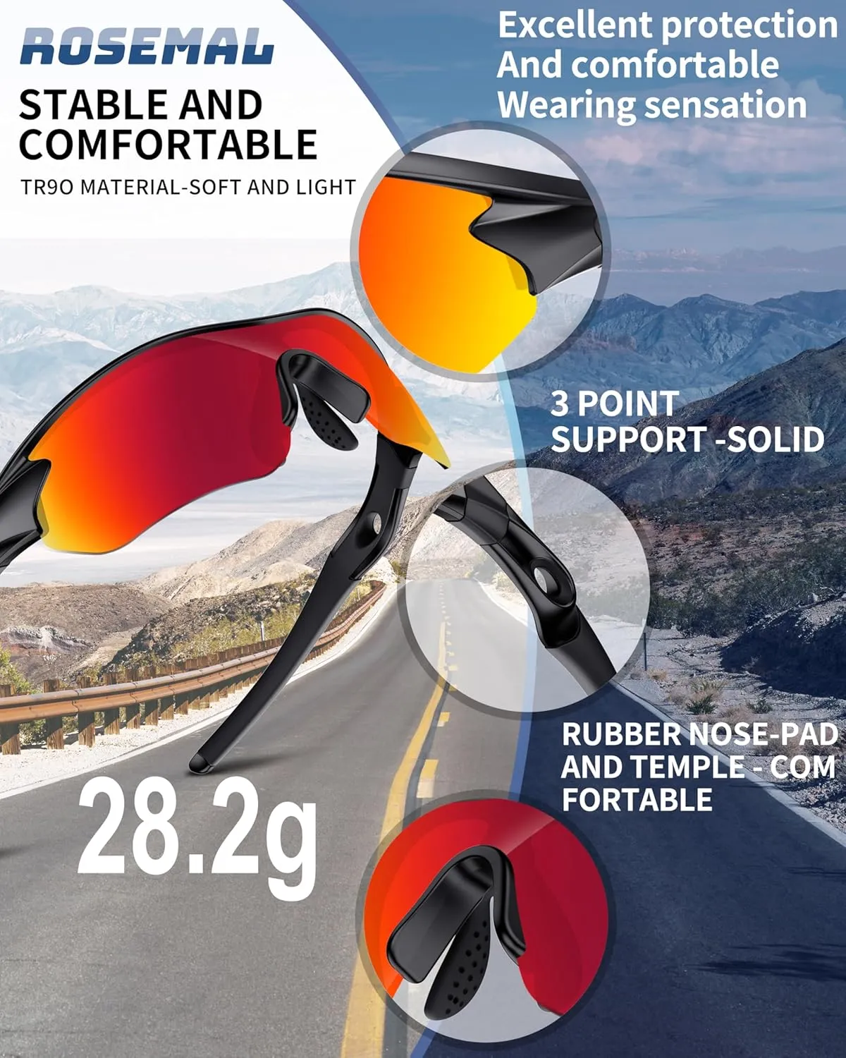 Polarized Sports Sunglasses for Men Women Youth Baseball Running Fishing Tennis Golf Cycling Driving Motor TAC UV400 TR90