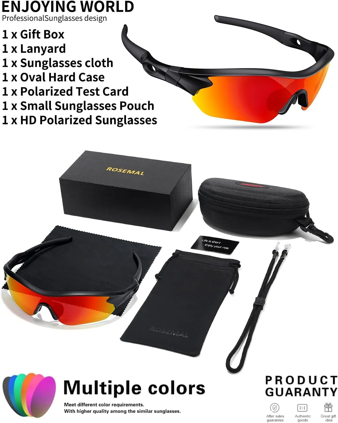 Polarized Sports Sunglasses for Men Women Youth Baseball Running Fishing Tennis Golf Cycling Driving Motor TAC UV400 TR90