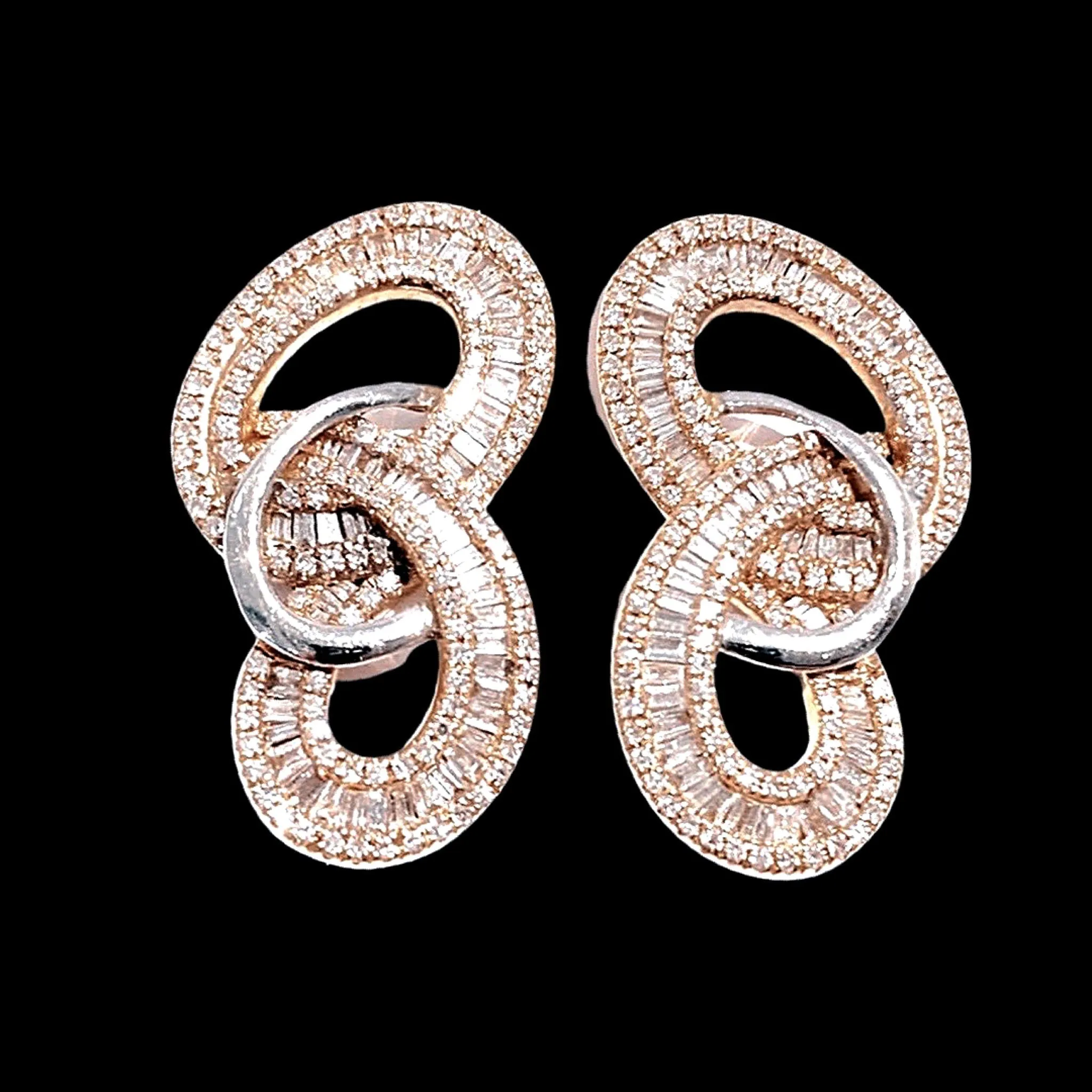 PREORDER | Rose Infinity Statement Diamond Earrings 14kt
