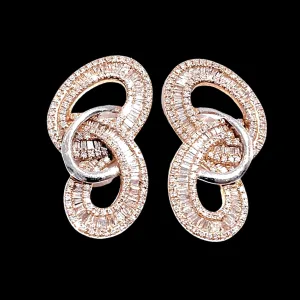 PREORDER | Rose Infinity Statement Diamond Earrings 14kt