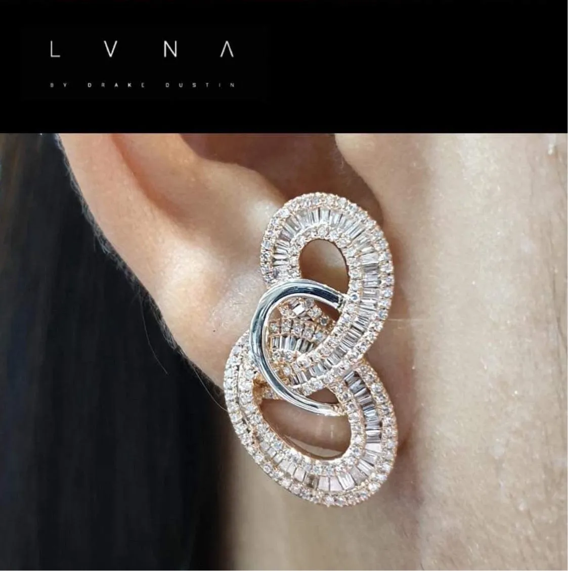 PREORDER | Rose Infinity Statement Diamond Earrings 14kt