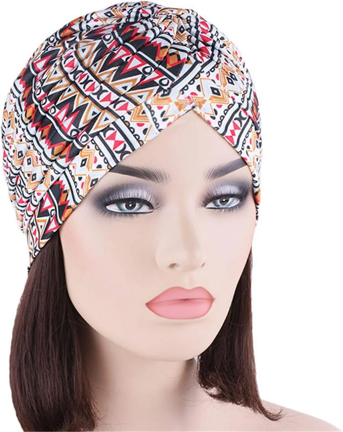 Qhome Women's Rasta Turban Indian Style Head Wrap Cap Hat Hair Cover Headband Various Print Design