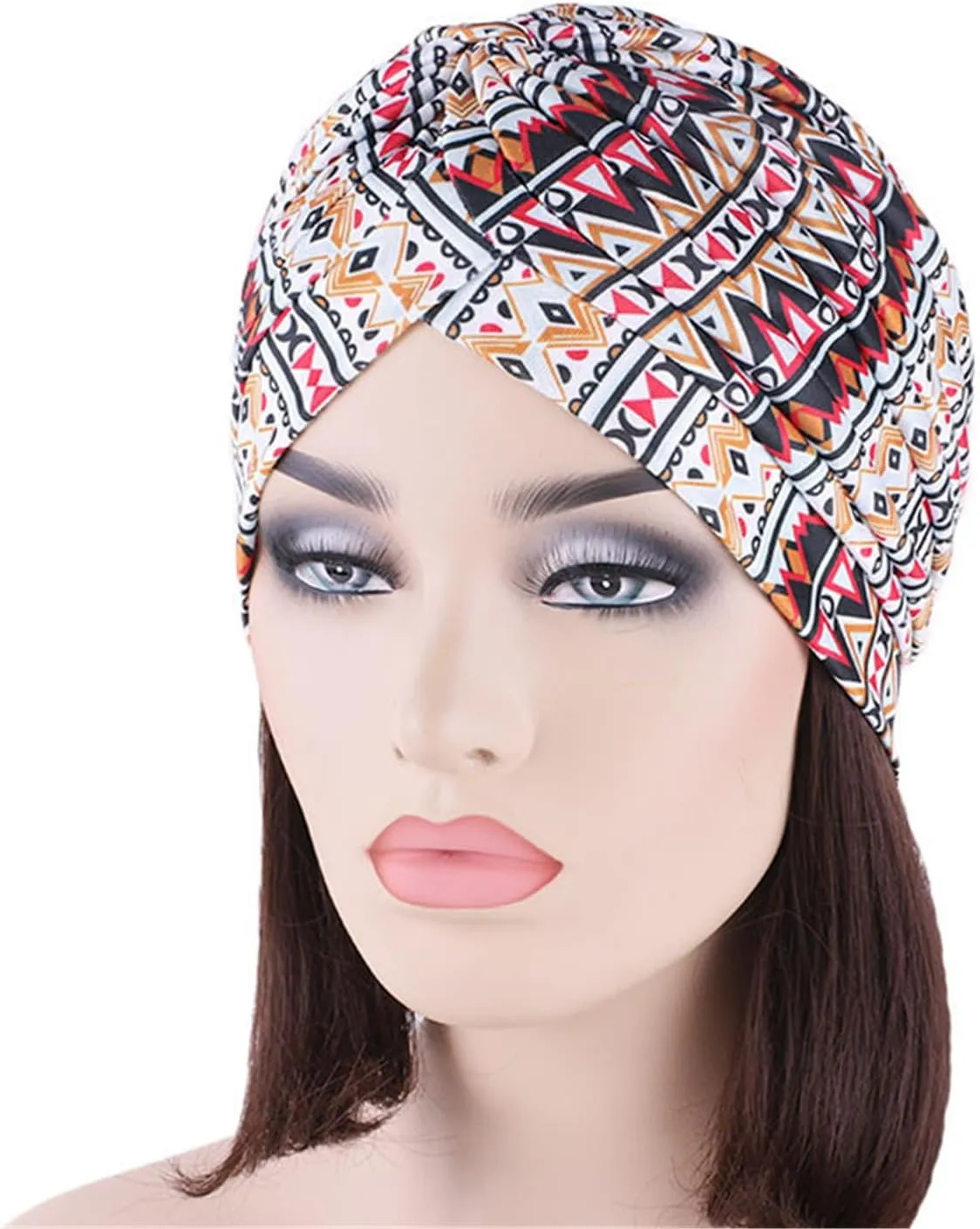 Qhome Women's Rasta Turban Indian Style Head Wrap Cap Hat Hair Cover Headband Various Print Design